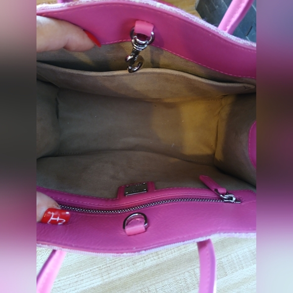 MCM Pink Denim EUC Tote W/Guitar Strap - Picture 7 of 8